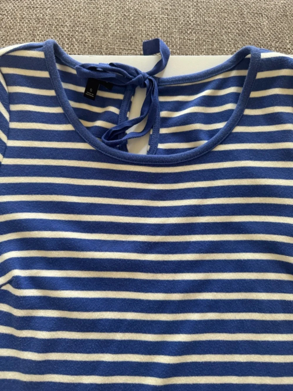 Talbots Blue and White Striped Short-Sleeve Tee Dress Small - Picture 3 of 7